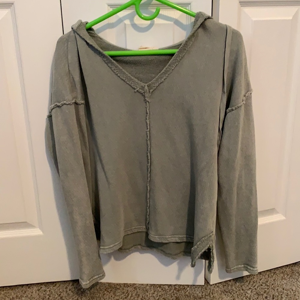 Sage green hooded sweater
